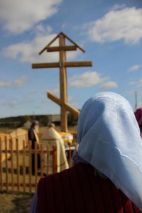 Освящение поклонного креста в деревне Речелга 08
