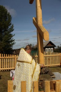 Освящение поклонного креста в деревне Речелга 19