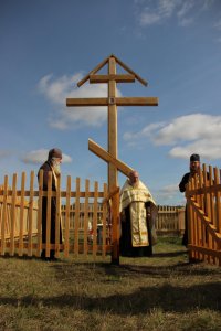 Освящение поклонного креста в деревне Речелга 27