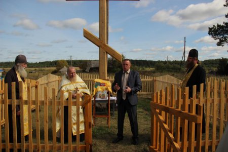Освящение поклонного креста в деревне Речелга 35