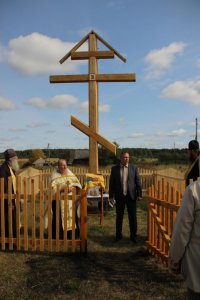 Освящение поклонного креста в деревне Речелга 36